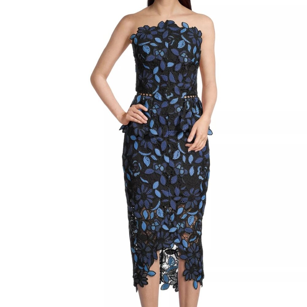 Elliatt Optics Floral Lace Peplum Dress Size M